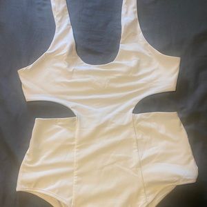 White cut out bodysuit